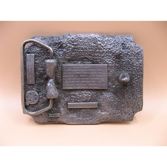 HWCA 1989 Hesston Corporation Maintenance Belt Buckle Siskiyou Oregon Made USA - Picture 2 of 3